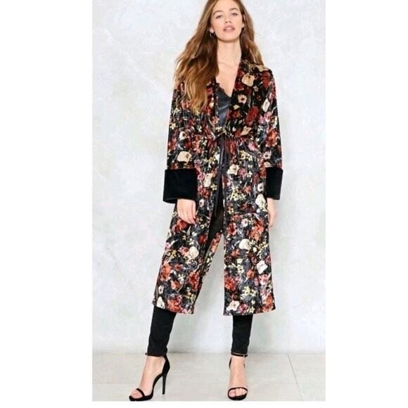 Be Fur Real Faux Fur Kimono Womens OS One Size Floral Velour Victorian Gothic - Picture 2 of 14